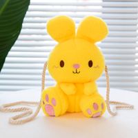 Girl's Pp Cotton Rabbit Cute Rabbit-shaped Zipper Crossbody Bag sku image 2