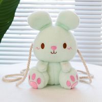 Girl's Pp Cotton Rabbit Cute Rabbit-shaped Zipper Crossbody Bag main image 2