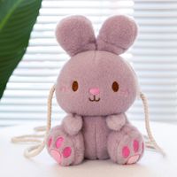 Girl's Pp Cotton Rabbit Cute Rabbit-shaped Zipper Crossbody Bag main image 3