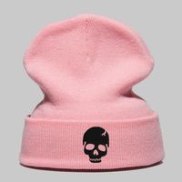 Unisex Casual Skull Embroidery Eaveless Wool Cap main image 4