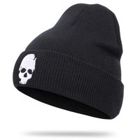 Unisex Casual Skull Embroidery Eaveless Wool Cap sku image 1