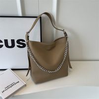 Women's All Seasons Pu Leather Solid Color Classic Style Bucket Zipper Shoulder Bag main image 6
