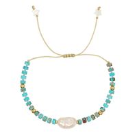 Elegant Round Baroque Pearls Turquoise Beaded Women's Bracelets sku image 2