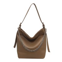 Women's All Seasons Pu Leather Solid Color Classic Style Bucket Zipper Shoulder Bag sku image 1