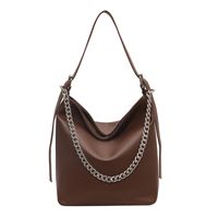 Women's All Seasons Pu Leather Solid Color Classic Style Bucket Zipper Shoulder Bag sku image 2