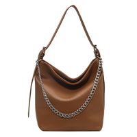 Women's All Seasons Pu Leather Solid Color Classic Style Bucket Zipper Shoulder Bag sku image 3