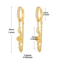 1 Pair Classic Style Snake Plating Inlay Copper Zircon White Gold Plated Gold Plated Ear Cuffs main image 4
