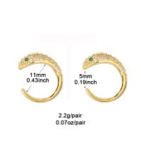 1 Pair Classic Style Snake Plating Inlay Copper Zircon White Gold Plated Gold Plated Ear Cuffs main image 3