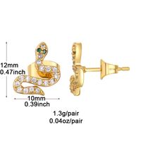 1 Pair Classic Style Snake Plating Inlay Copper Zircon White Gold Plated Gold Plated Ear Cuffs main image 2