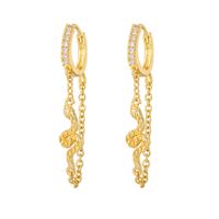 1 Pair Classic Style Snake Plating Inlay Copper Zircon White Gold Plated Gold Plated Ear Cuffs sku image 9