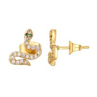 1 Pair Classic Style Snake Plating Inlay Copper Zircon White Gold Plated Gold Plated Ear Cuffs sku image 1