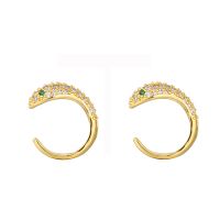 1 Pair Classic Style Snake Plating Inlay Copper Zircon White Gold Plated Gold Plated Ear Cuffs sku image 13