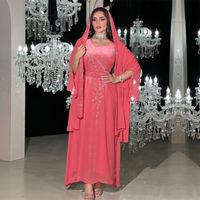 Xqy500197 Cross-border  Middle East Clothing Dubai Arab Dinner Dress Rhinestone Robe Dress main image 2