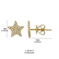 1 Pair Simple Style Pentagram Star Plating Inlay Metal Copper Zircon White Gold Plated Gold Plated Ear Studs main image 4