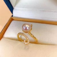 Elegant Cat Freshwater Pearl Inlay Artificial Gemstones Rings main image 4