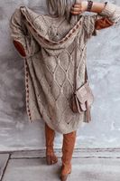 امرأة كارديجان كم طويل سترات وبالأزرار غير رسمي اللون الصامد main image 4