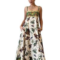 Women's Strap Dress Casual Sling Collar Printing Pocket Sleeveless Printing Maxi Long Dress Street main image 4