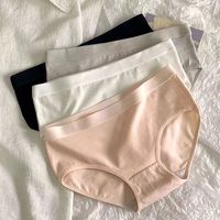 Solid Color Comfort Breathable Mid Waist Briefs Panties main image 3