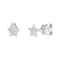 1 Pair Simple Style Pentagram Star Plating Inlay Metal Copper Zircon White Gold Plated Gold Plated Ear Studs sku image 2