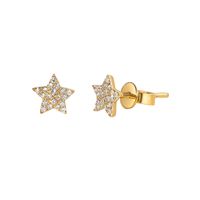 1 Pair Simple Style Pentagram Star Plating Inlay Metal Copper Zircon White Gold Plated Gold Plated Ear Studs sku image 5