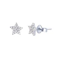 1 Pair Simple Style Pentagram Star Plating Inlay Metal Copper Zircon White Gold Plated Gold Plated Ear Studs sku image 6