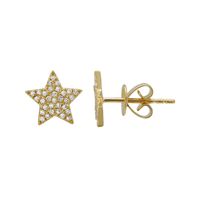 1 Pair Simple Style Pentagram Star Plating Inlay Metal Copper Zircon White Gold Plated Gold Plated Ear Studs sku image 9