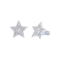 1 Pair Simple Style Pentagram Star Plating Inlay Metal Copper Zircon White Gold Plated Gold Plated Ear Studs sku image 14