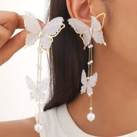 Wholesale Jewelry Simple Style Classic Style Butterfly Alloy Artificial Diamond Inlay Drop Earrings sku image 3