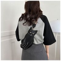 Women's Small All Seasons Pu Leather Cat Streetwear Square Zipper Shoulder Bag main image 5