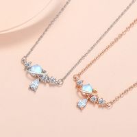 Sweet Planet Copper Plating Inlay Zircon Necklace main image 3