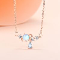 Sweet Planet Copper Plating Inlay Zircon Necklace main image 2