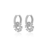 1 Pair Classic Style Flower Plating Inlay Copper Zircon 18k Gold Plated Earrings sku image 2