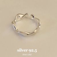 Simple Style Waves Sterling Silver Open Rings In Bulk sku image 1