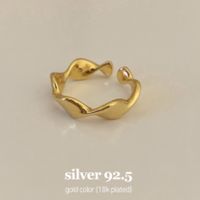 Simple Style Waves Sterling Silver Open Rings In Bulk sku image 2