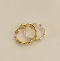 Simple Style Waves Sterling Silver Open Rings In Bulk main image 4
