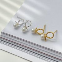 1 Pair Sweet Geometric Plating Sterling Silver 18k Gold Plated Drop Earrings main image 1