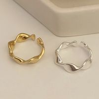 Simple Style Waves Sterling Silver Open Rings In Bulk main image 3