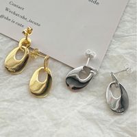 1 Pair Simple Style Classic Style Solid Color Patchwork Sterling Silver Drop Earrings main image 1