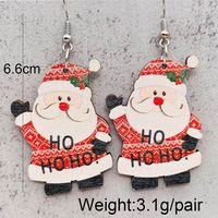 Wholesale Jewelry Cartoon Style Cartoon Wood Drop Earrings sku image 4