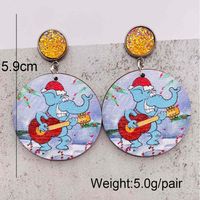 Wholesale Jewelry Cartoon Style Cartoon Wood Drop Earrings sku image 8