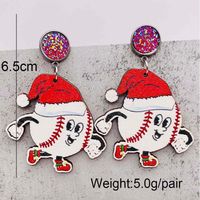 Wholesale Jewelry Cartoon Style Cartoon Wood Drop Earrings main image 2