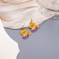 1 Pair Cute Pumpkin Spider Ghost Enamel Alloy Drop Earrings main image 3