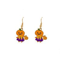 1 Pair Cute Pumpkin Spider Ghost Enamel Alloy Drop Earrings main image 2