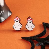 1 Pair Simple Style Cartoon Character Insect Printing Wood Ear Studs sku image 1