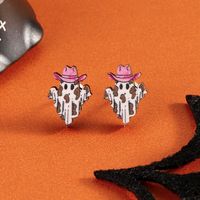 1 Pair Simple Style Cartoon Character Insect Printing Wood Ear Studs sku image 7