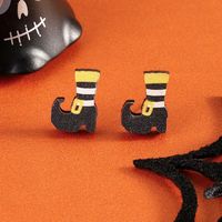 1 Pair Simple Style Cartoon Character Insect Printing Wood Ear Studs sku image 4