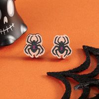 1 Pair Simple Style Cartoon Character Insect Printing Wood Ear Studs sku image 5