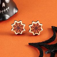 1 Pair Simple Style Cartoon Character Insect Printing Wood Ear Studs sku image 3