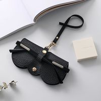 Casual Solid Color Pu Leather Women's Glasses Case sku image 4
