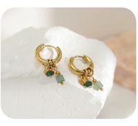 1 Pair Simple Style Solid Color Plating Stainless Steel Gold Plated Drop Earrings main image 4